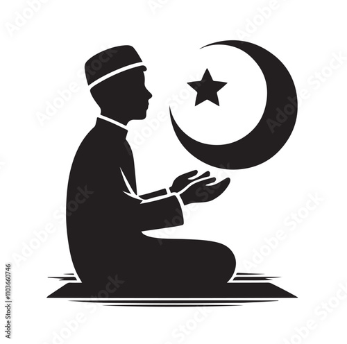 Muslim Praying Vector silhouette vector illustration