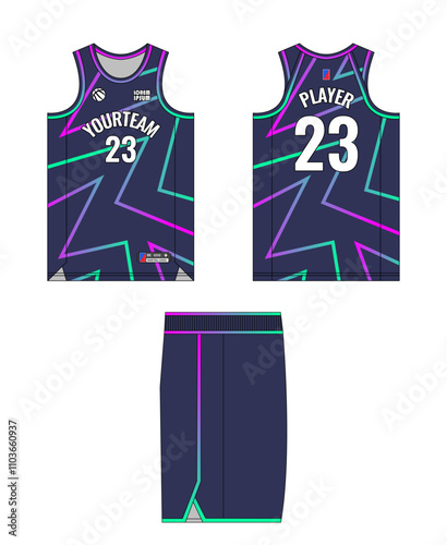 Basketball jersey mockup. Basketball jersey design. Basketball team uniform.