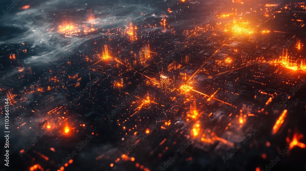 A futuristic satellite view of Earth with glowing city connections forming a global network; photorealistic, night-time palette, subtle neon accents A futuristic satellite view of Earth with glowing city connections forming a global network; photorealistic, night-time palette, subtle neon accents