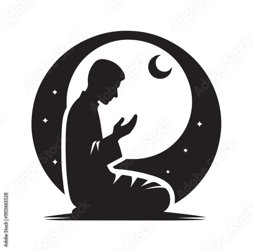 Muslim Praying Vector silhouette vector illustration
