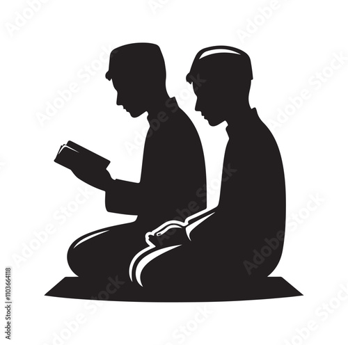Muslim Praying Vector silhouette vector illustration