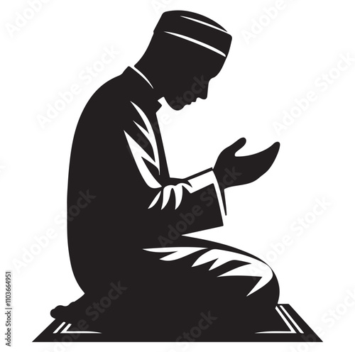 Muslim Praying Vector silhouette vector illustration