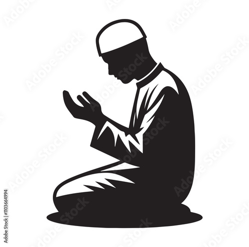 Muslim Praying Vector silhouette vector illustration