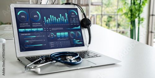 Business data dashboard provide business intelligence analytic for marketing strategy planning snugly with big data set to analyze customer demands and foreseeing business future