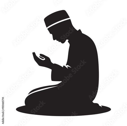 Muslim Praying Vector silhouette vector illustration