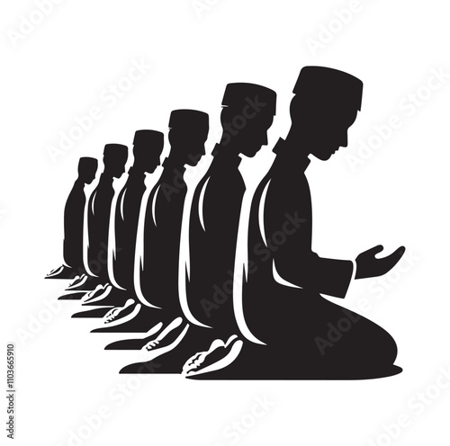 Muslim Praying Vector silhouette vector illustration