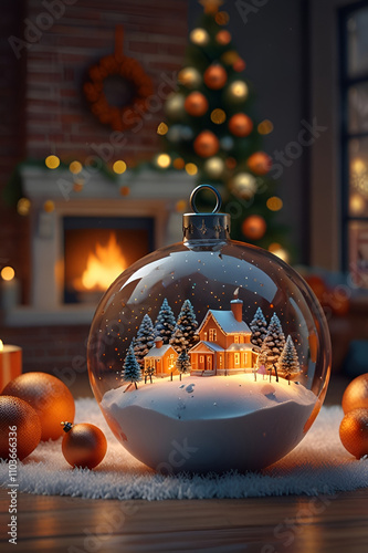 Christmas house in Snow glow