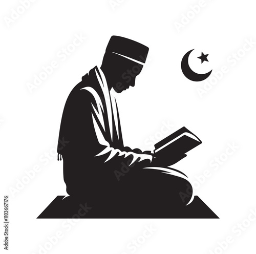 Muslim Praying Vector silhouette vector illustration