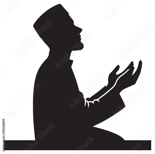 Muslim Praying Vector silhouette vector illustration