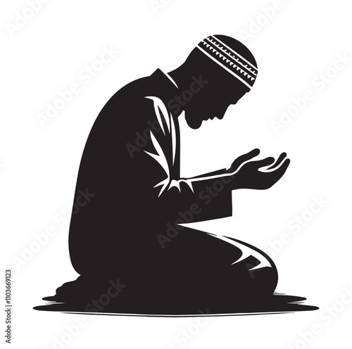 Muslim Praying Vector silhouette vector illustration