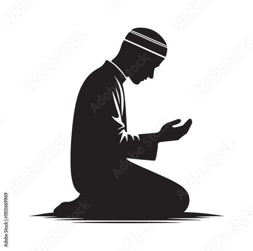 Muslim Praying Vector silhouette vector illustration
