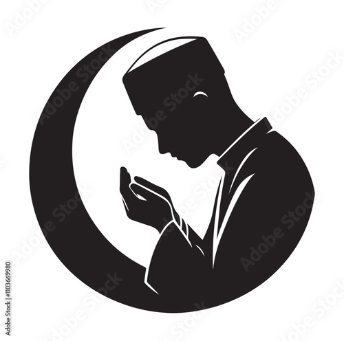 Muslim Praying Vector silhouette vector illustration
