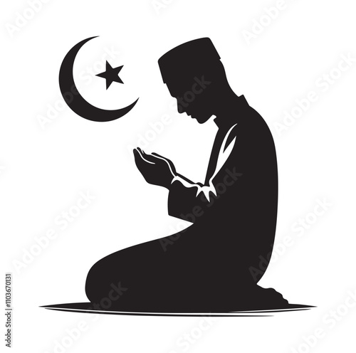 Muslim Praying Vector silhouette vector illustration