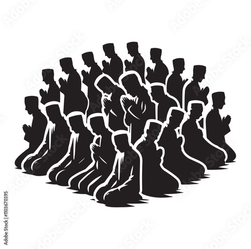 Muslim Praying Vector silhouette vector illustration