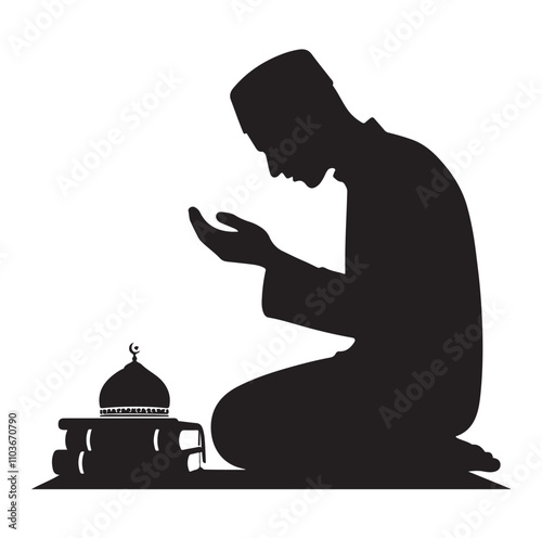 Muslim Praying Vector silhouette vector illustration