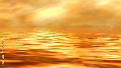 Golden Sunrise Background - a breathtaking and serene visual. The shimmering sea surface reflects the warm golden hues, creating a peaceful and inspiring scene.