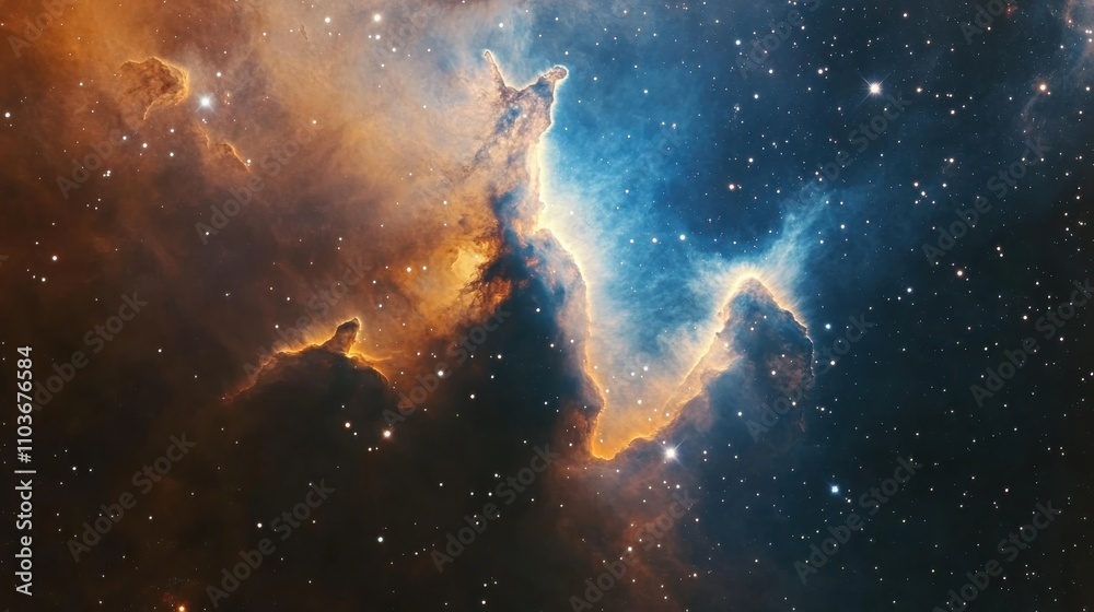 Obraz premium Stunning cosmic nebula outer space astronomy image deep sky wide angle celestial beauty