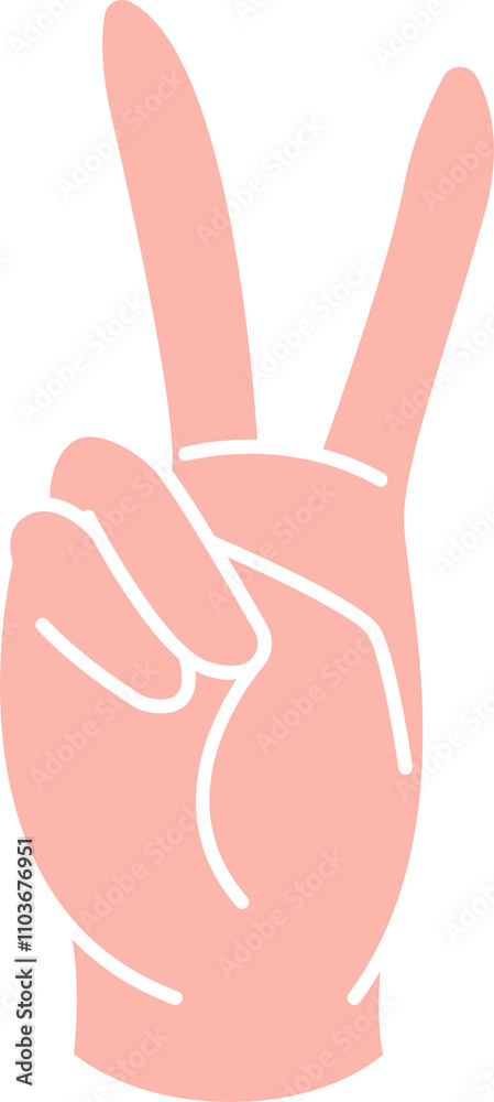 Number Two Hand Gesture Illustration
Number Two Hand Gesture Illustration