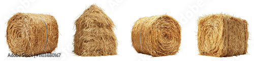 hay bales stacked in various shapes displaying textures and colors transparent background photo