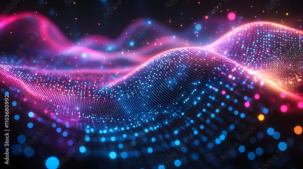 Abstract 3D Background: Pink Blue Light Wave Abstract 3D Background: Pink Blue Light Wave