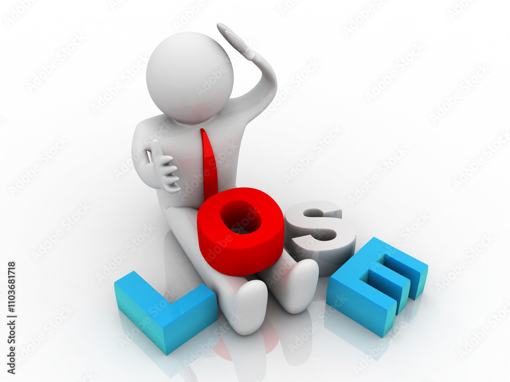 3d rendering business lose concept
3d rendering business lose concept
