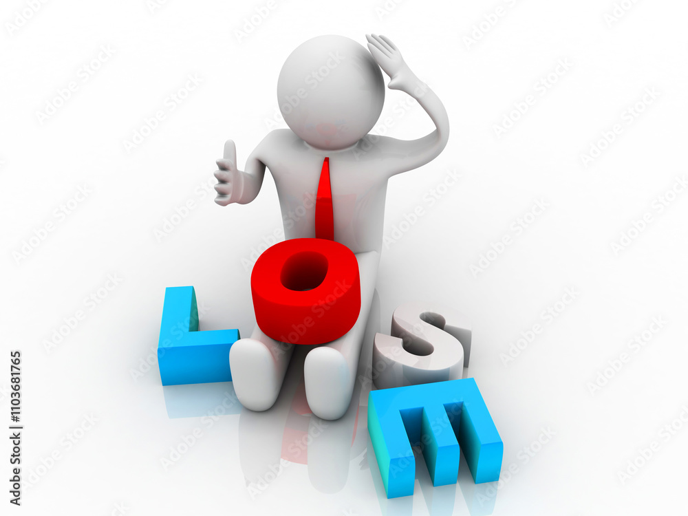 3d rendering business lose concept
3d rendering business lose concept