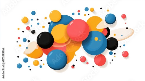 Vibrant Abstract Background with Colorful Circles and Dots for Modern Design Projects