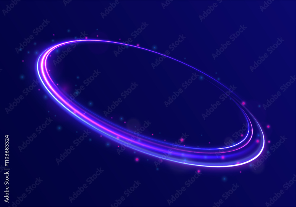 Obraz premium Abstract circle, white color glowing lines background. Curve white line light effect. Light cool whirlwind. Vector sparkle, png, effect, wave,neon,line.
