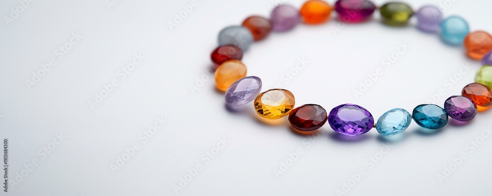 Luxurious Christmas Colorful gemstones arranged in a circular pattern. Luxurious Christmas Colorful gemstones arranged in a circular pattern.