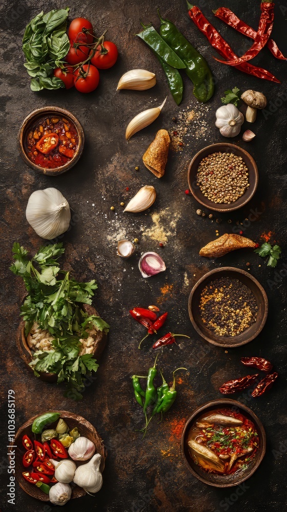 Asian food background with various ingredients on rustic stone background , top view. chinese food. Ultra realistic. Photorealistic hypermaximalist advertising photography hyper realistic fine detail Asian food background with various ingredients on rustic stone background , top view. chinese food. Ultra realistic. Photorealistic hypermaximalist advertising photography hyper realistic fine detail