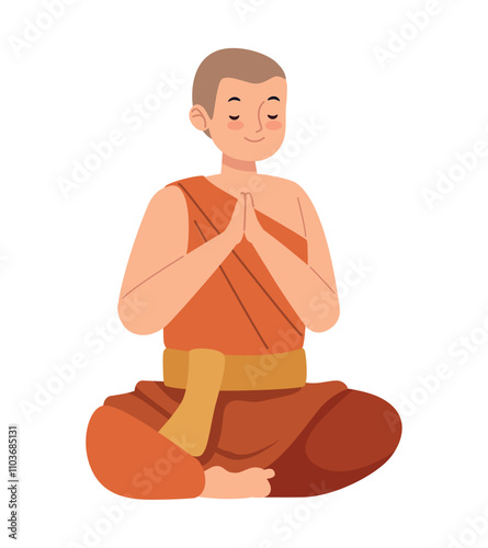 buddhism monk on the lotus position