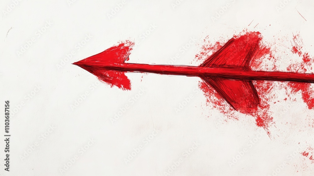 Bold red hand-drawn arrow soaring upward with a dynamic stroke on a plain white background, emphasizing movement and direction. Bold red hand-drawn arrow soaring upward with a dynamic stroke on a plain white background, emphasizing movement and direction.
