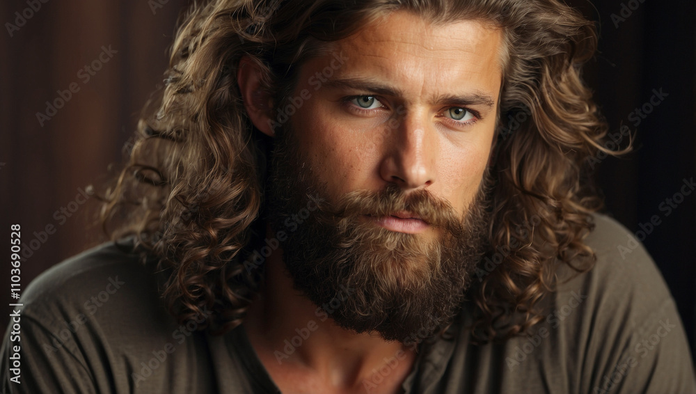 Handsome Long-Haired Man Handsome Long-Haired Man