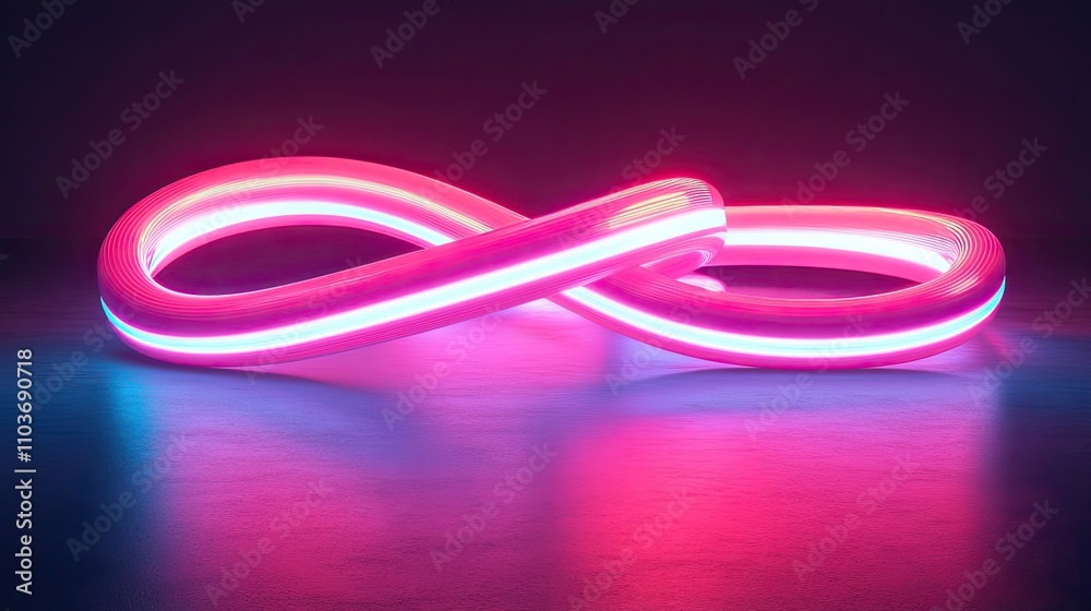 Neon Infinity Symbol Glowing Bright Pink and Blue Neon Infinity Symbol Glowing Bright Pink and Blue