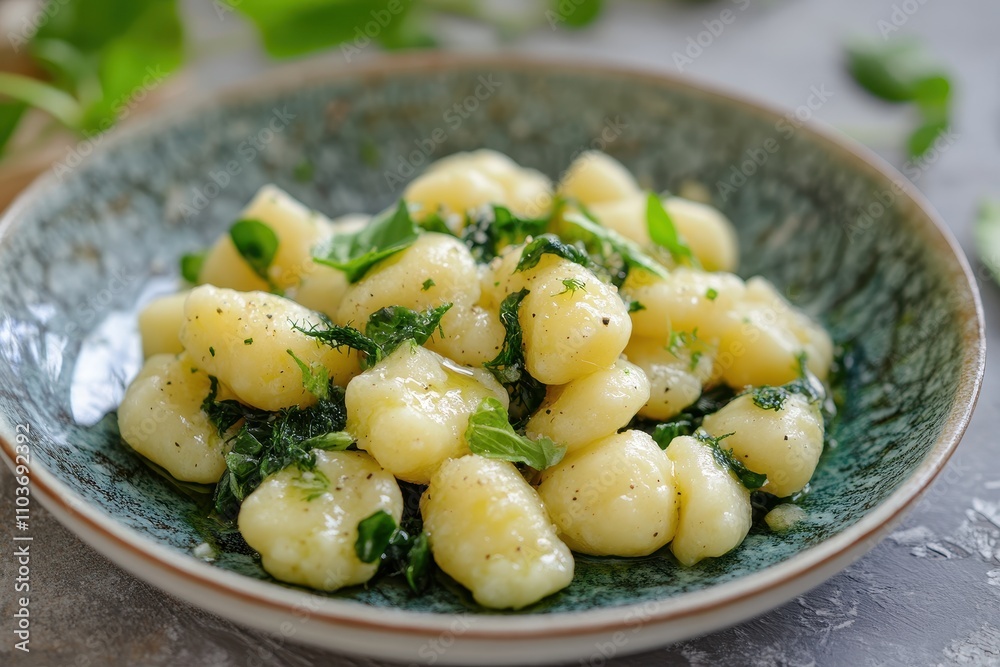 Nettle topped potato gnocchi Nettle topped potato gnocchi