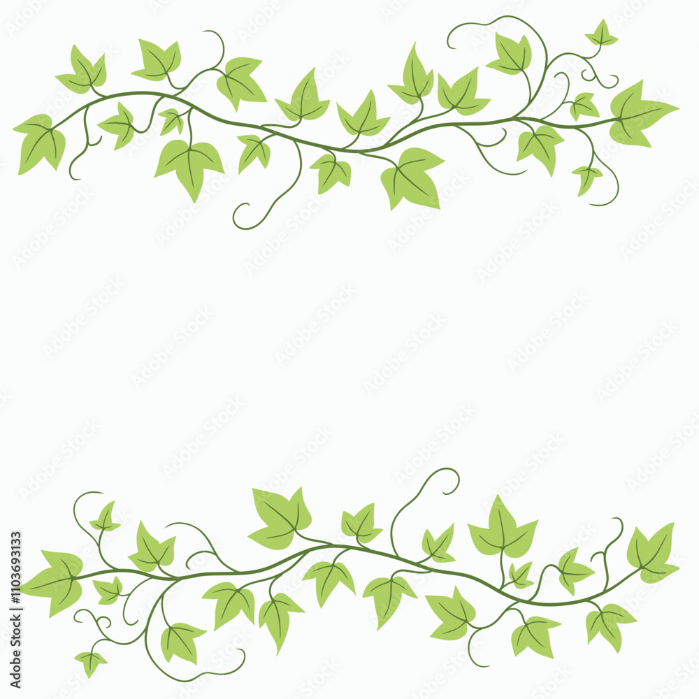 Floral ivy drawing decorative ornament flat design. Floral ivy drawing decorative ornament flat design.