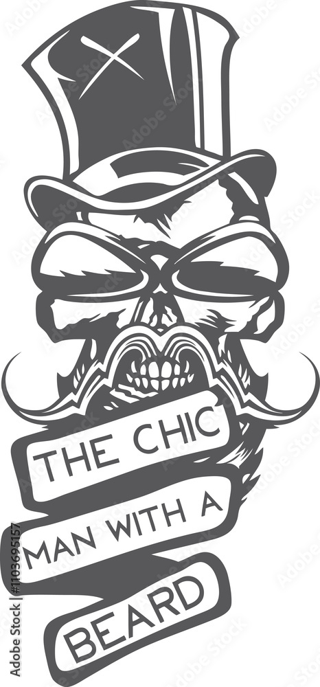 Tête de mort à moustache et barbe hipster skull moustachu et crane barbu lunette de soleil chapeau citation Tête de mort à moustache et barbe hipster skull moustachu et crane barbu lunette de soleil chapeau citation