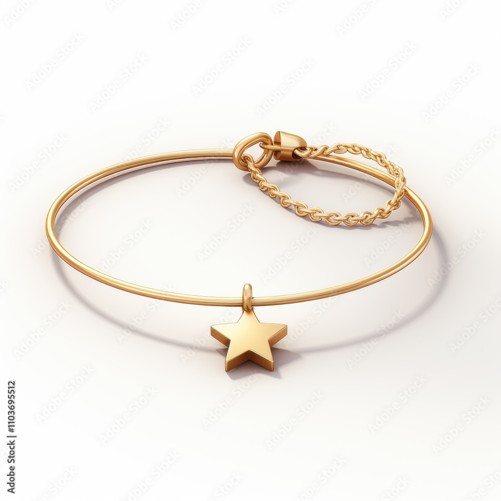 Elegant Gold Bracelet with Star Charm, Perfect for Fashion Accessories, Gift Ideas, and Personal Style Enhancements for Any Occasion Elegant Gold Bracelet with Star Charm, Perfect for Fashion Accessories, Gift Ideas, and Personal Style Enhancements for Any Occasion