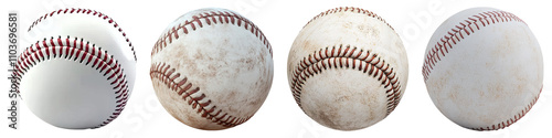 Baseball looks isolated on transparent background, Set of photo