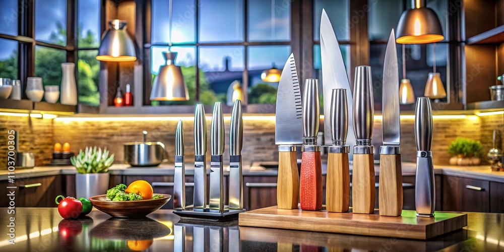 Panoramic Kitchen Knife Set - Modern Design, High-End Cutlery
