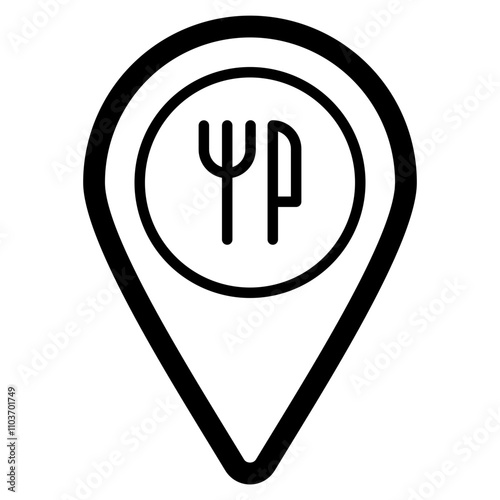 Restaurant Location  Icon Element For Design