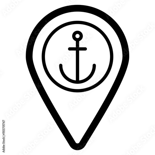 Sea Location  Icon Element For Design