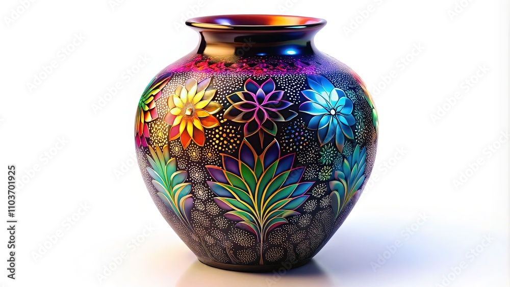 Surreal Black Ceramic Vase, Trendy Design, Decorative, AI Art Surreal Black Ceramic Vase, Trendy Design, Decorative, AI Art