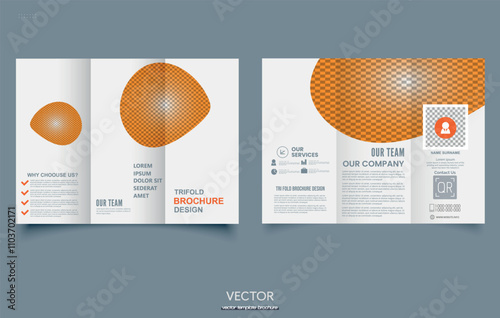 Corporate business trifold brochure template vector image. Trifold flyer or brochure