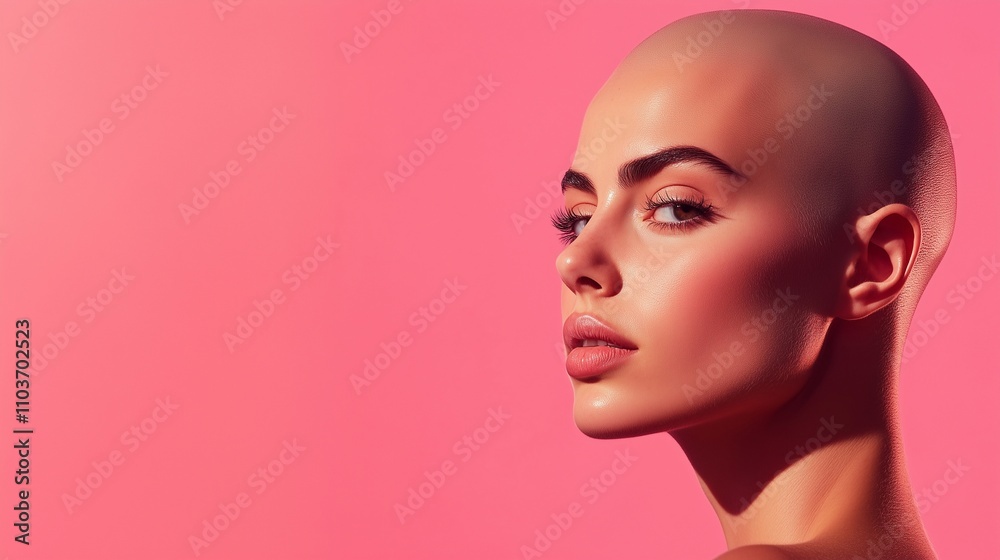 Beautiful stylish bald girl. Beautiful stylish bald girl.