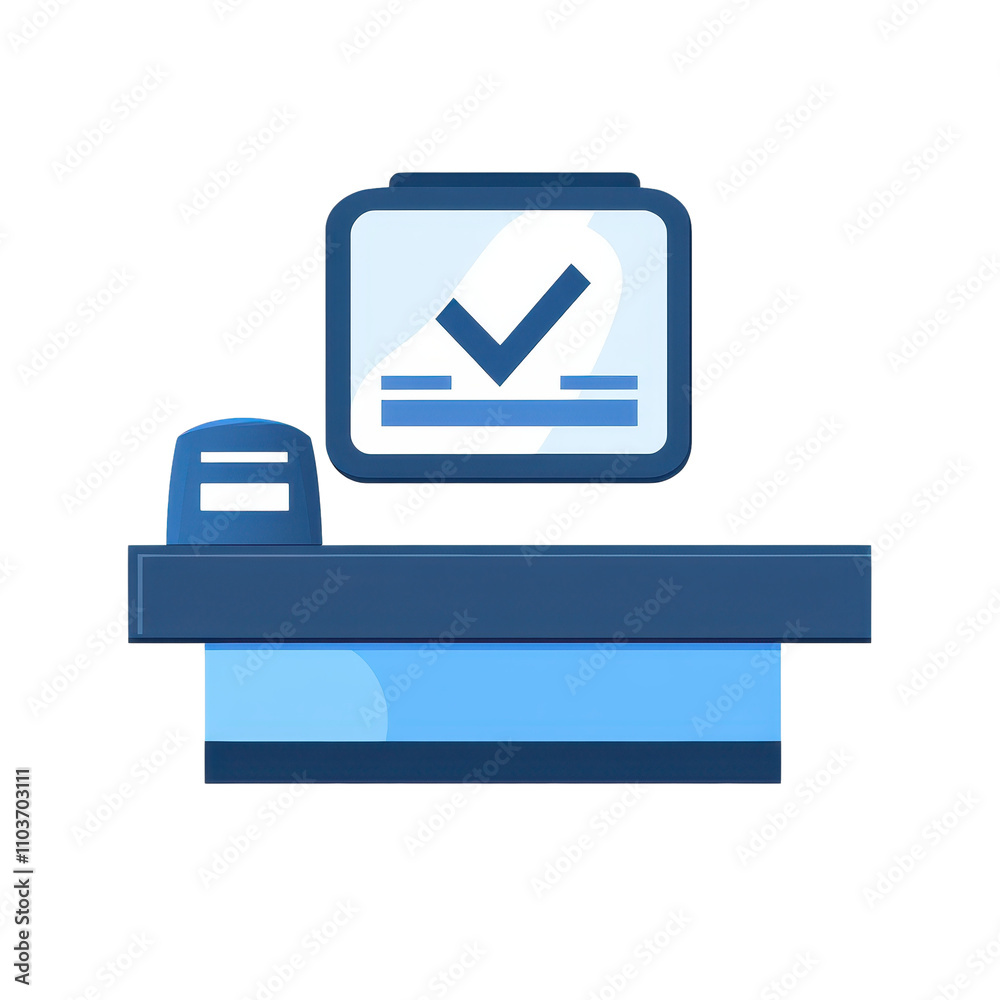 Check in Check out Icon with Hotel Front Desk Symbol for Hospitality and Travel Services Check in Check out Icon with Hotel Front Desk Symbol for Hospitality and Travel Services