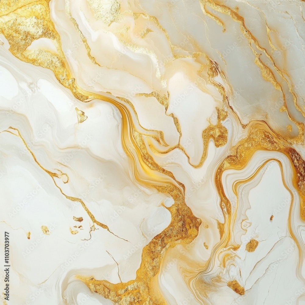 An elegant abstract background featuring fluid gold and white marbling patterns. An elegant abstract background featuring fluid gold and white marbling patterns.