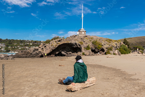 Coastal Contemplation: A Person Enjoying the Scenic View