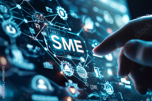 Ai generated insights on sme digital transformation business environment data visualization tech innovation interactive display