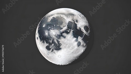 High-Resolution Full Moon Photograph with Stunning Detail
